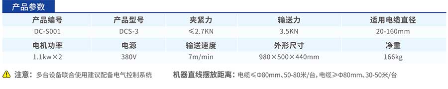 DCS-3电缆输送机参数