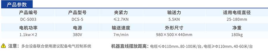 DCS-5电缆输送机参数